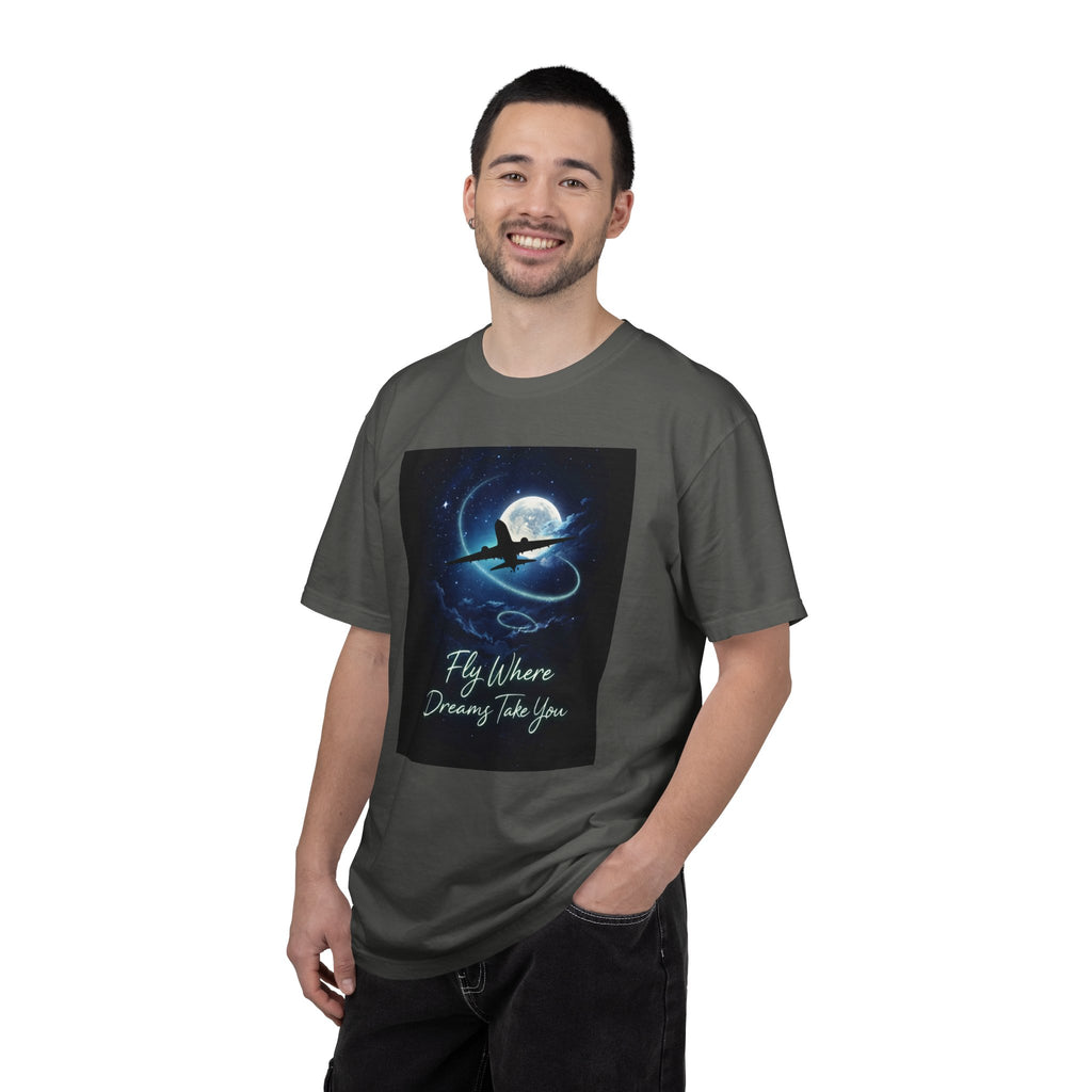 Aviation Moon T-Shirt — "Fly Where Dreams Take You" Graphic Tee