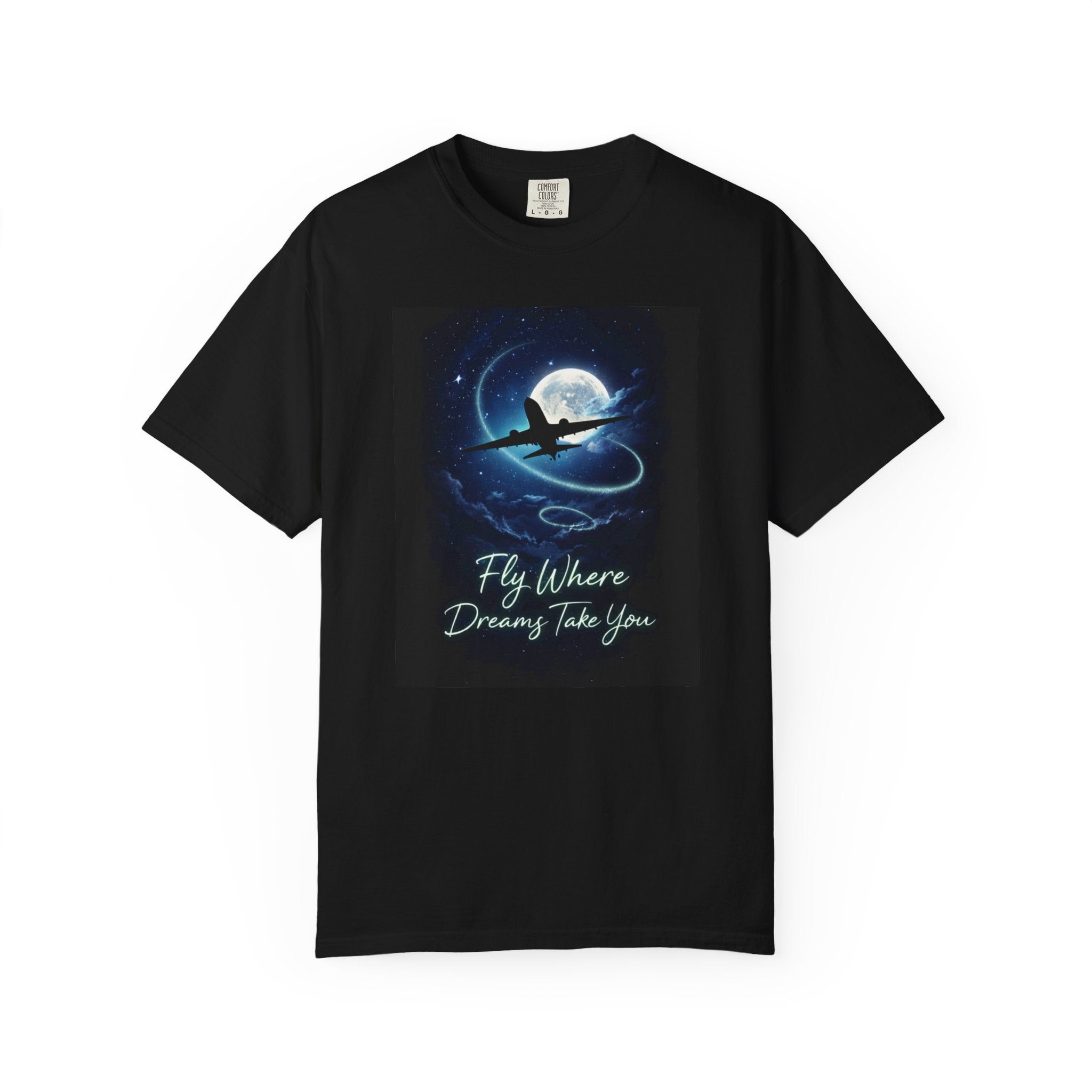 Aviation Moon T-Shirt — "Fly Where Dreams Take You" Graphic Tee