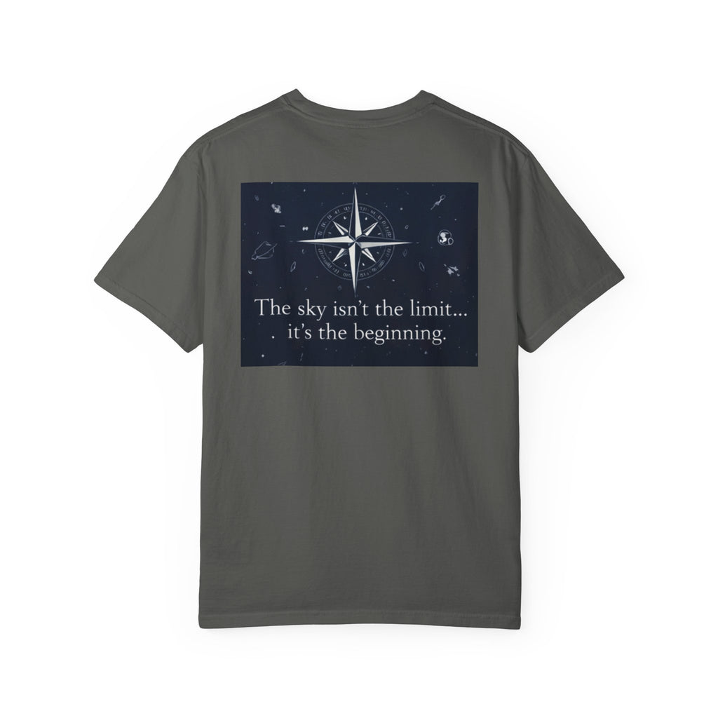 Aviation Graphic T-Shirt — "Chasing Horizons" Front/Back Travel Quote