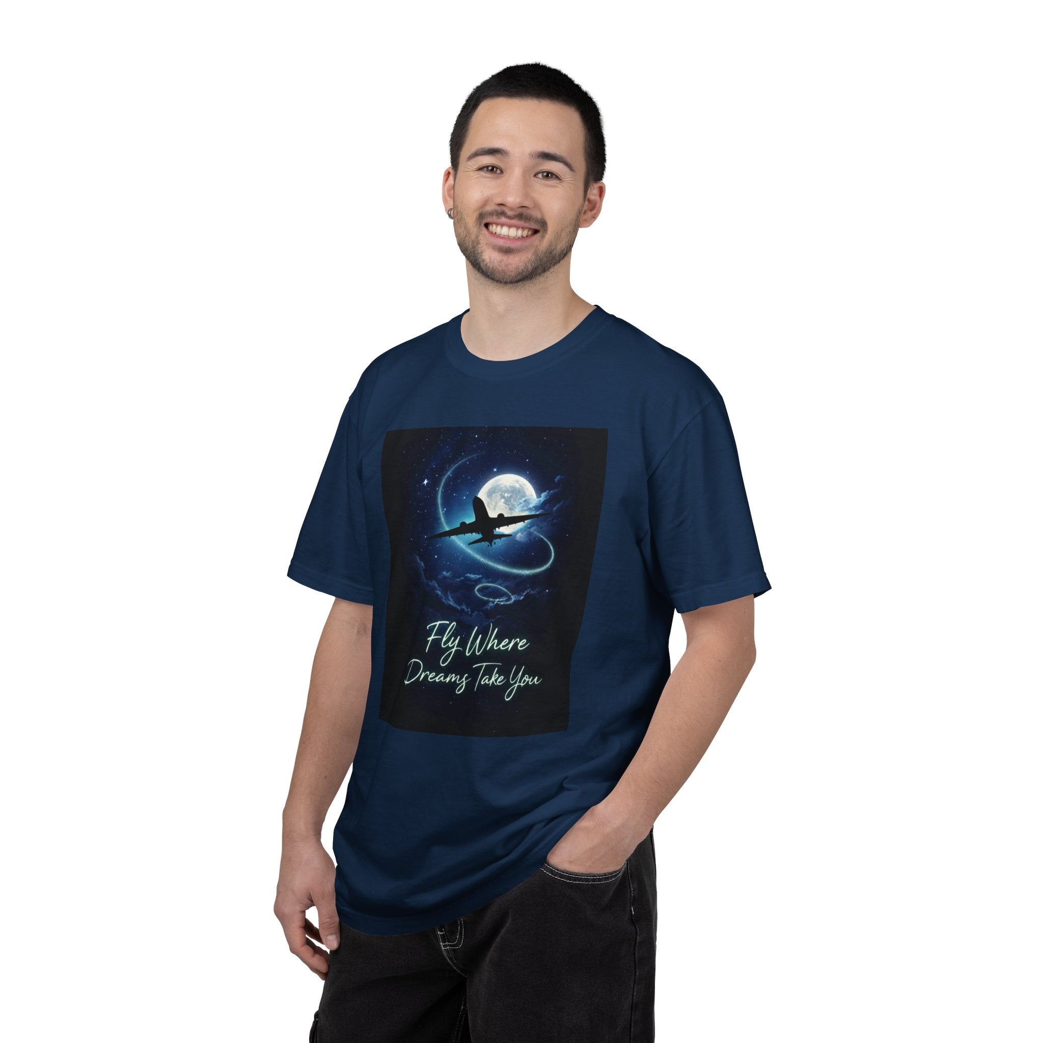 Aviation Moon T-Shirt — "Fly Where Dreams Take You" Graphic Tee