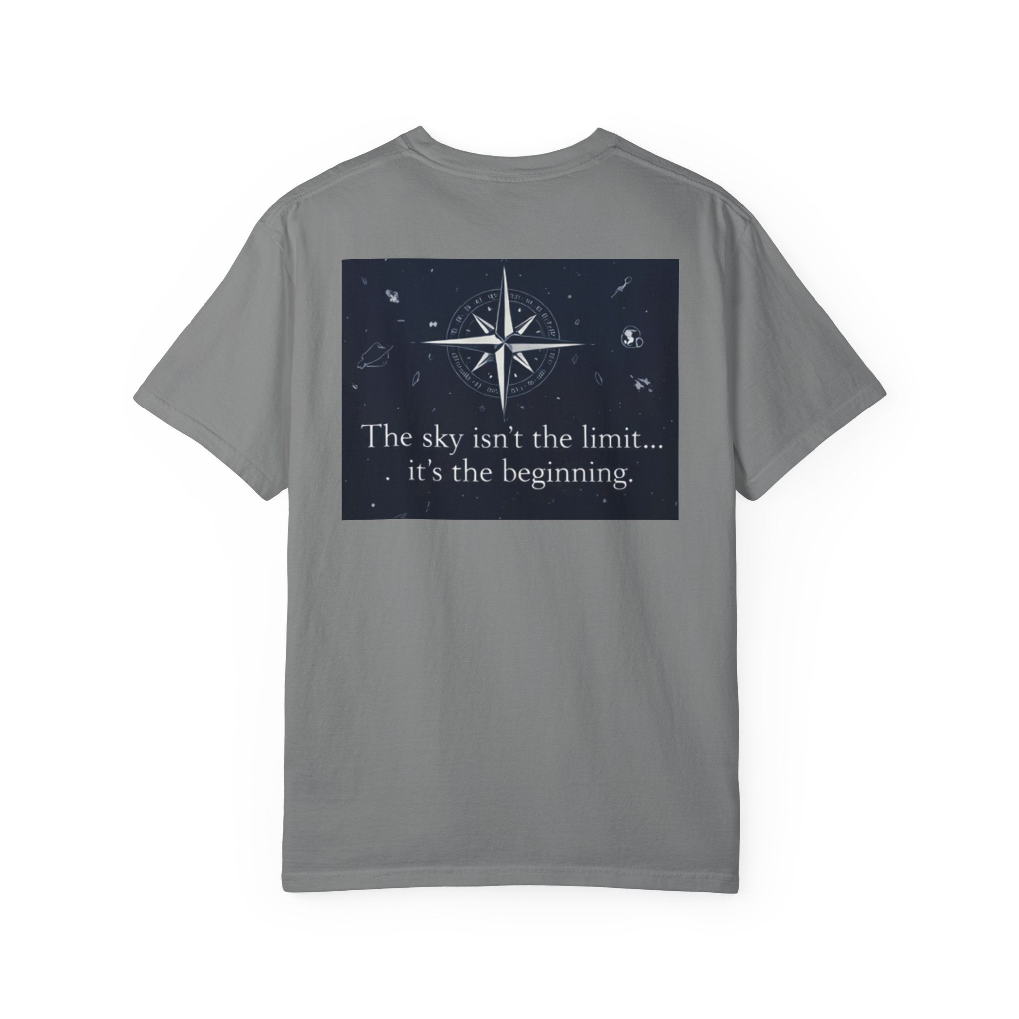 Aviation Graphic T-Shirt — "Chasing Horizons" Front/Back Travel Quote