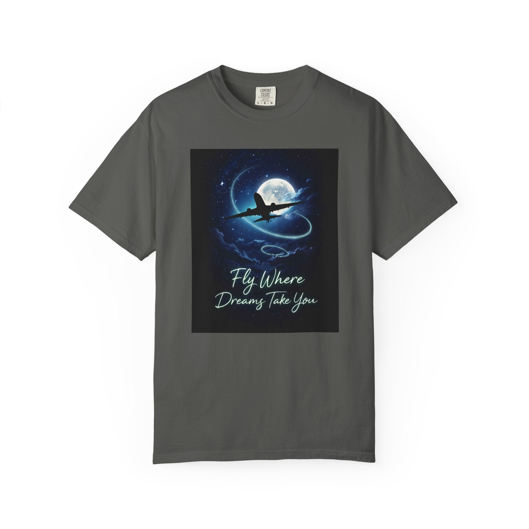 Aviation Moon T-Shirt — "Fly Where Dreams Take You" Graphic Tee