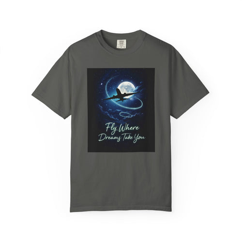Aviation Moon T-Shirt — "Fly Where Dreams Take You" Graphic Tee