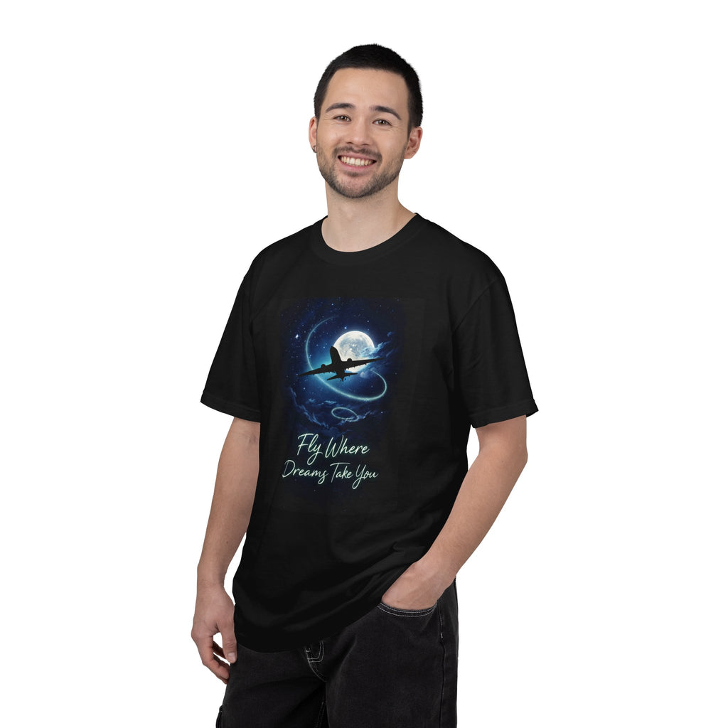 Aviation Moon T-Shirt — "Fly Where Dreams Take You" Graphic Tee