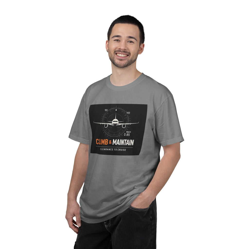 Climb & Maintain Airplane T-Shirt — Aviation Pilot Graphic Tee