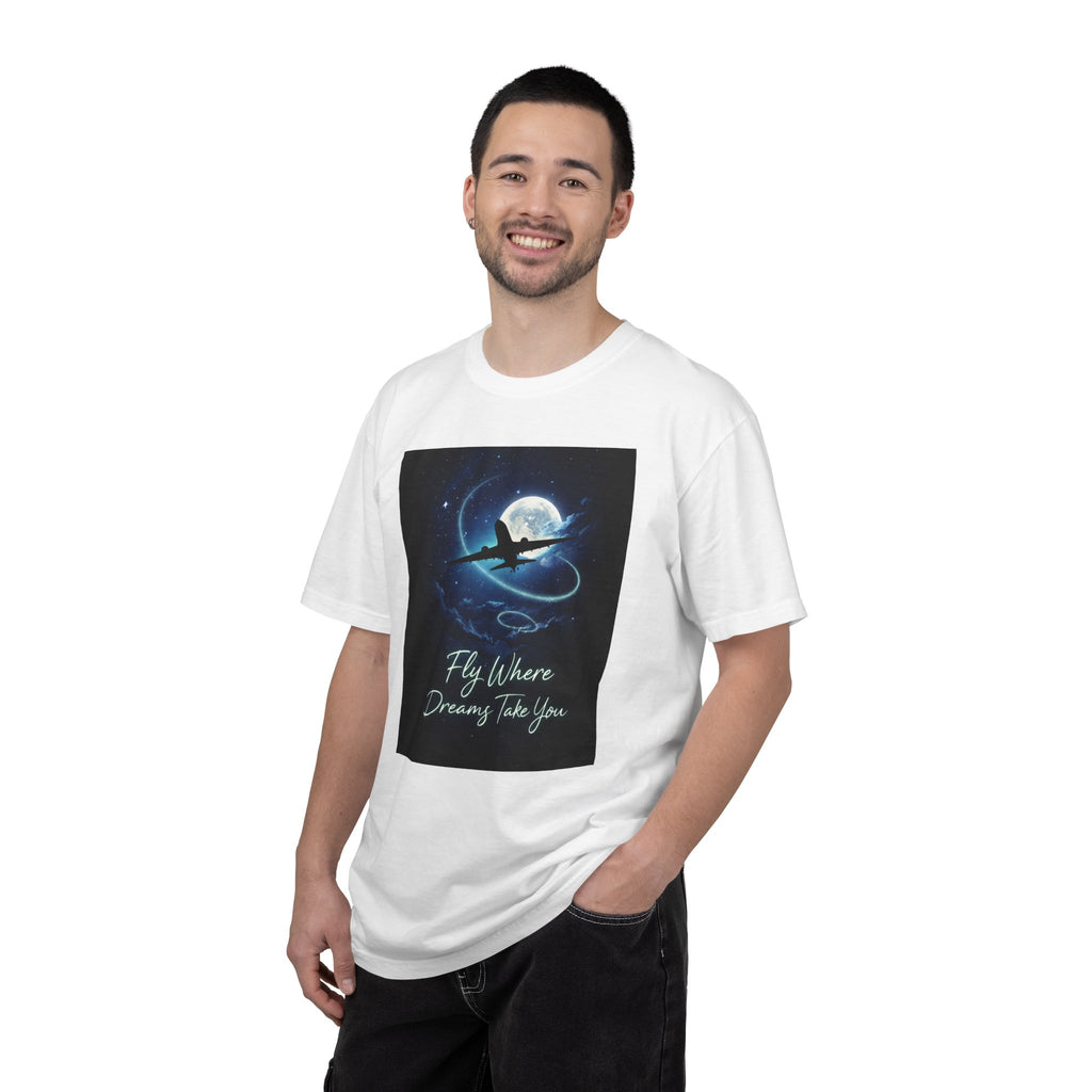 Aviation Moon T-Shirt — "Fly Where Dreams Take You" Graphic Tee