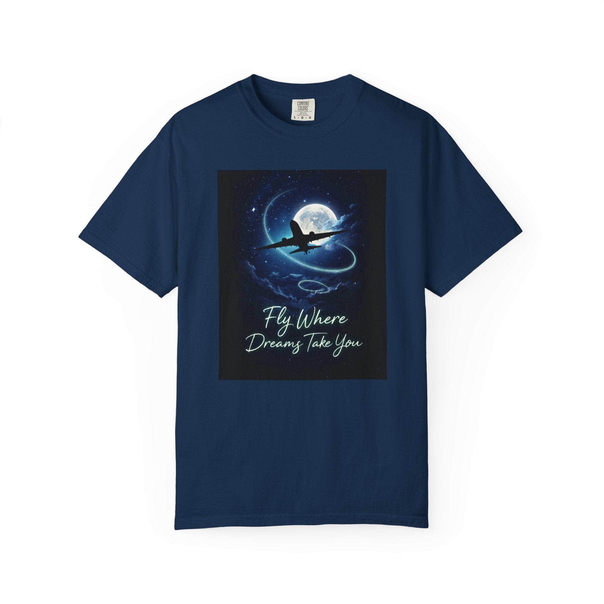 Aviation Moon T-Shirt — "Fly Where Dreams Take You" Graphic Tee