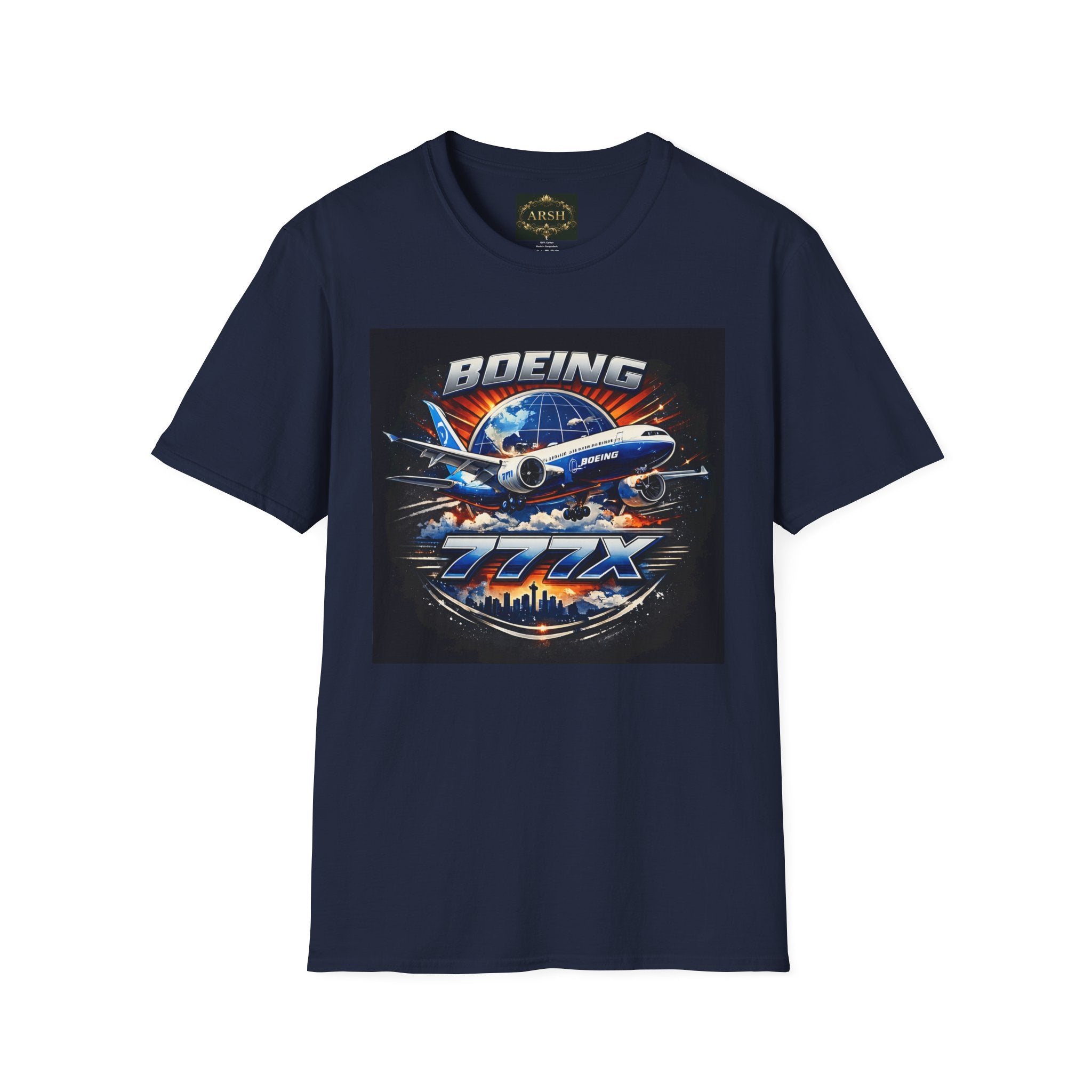 Boeing 777X Retro Jet T-Shirt — Airplane Pilot Aviation Tee
