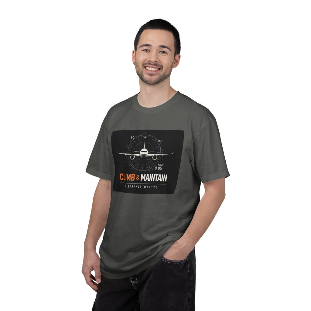 Climb & Maintain Airplane T-Shirt — Aviation Pilot Graphic Tee