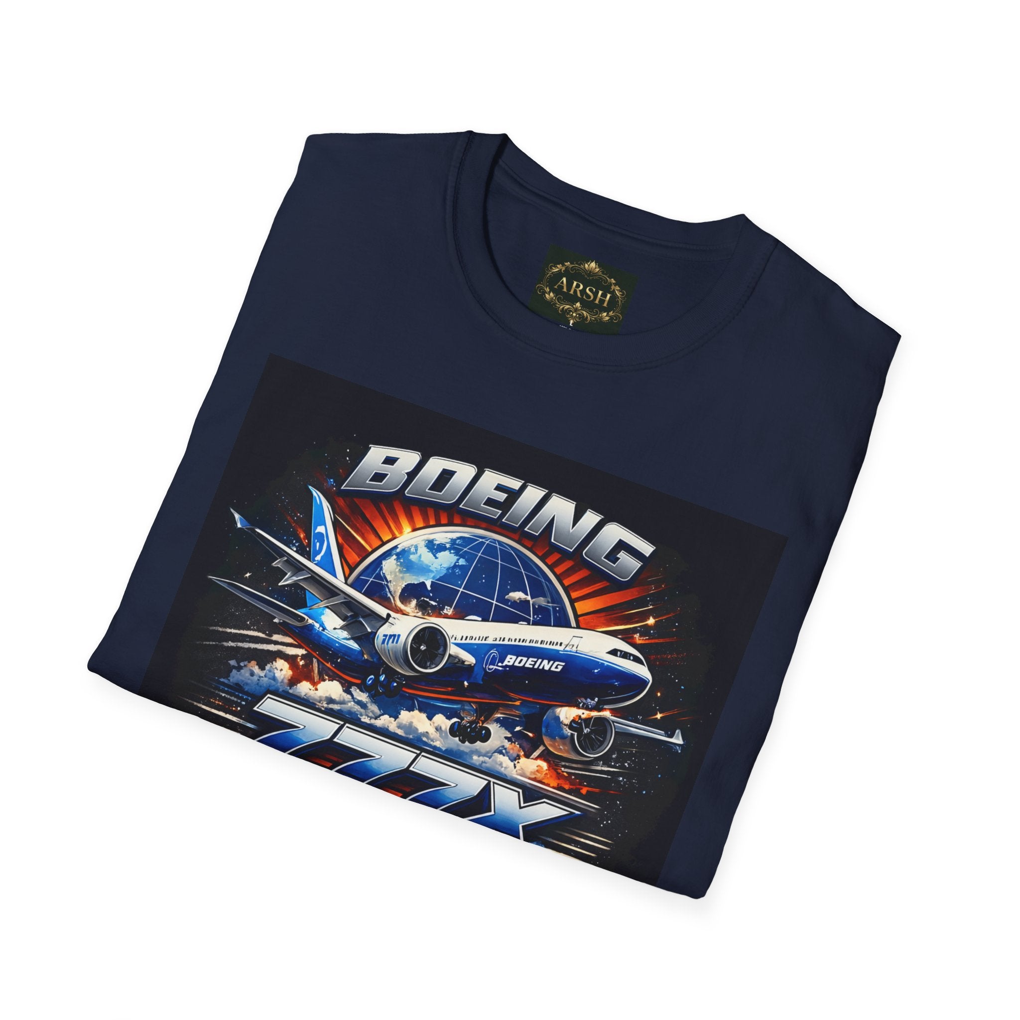 Boeing 777X Retro Jet T-Shirt — Airplane Pilot Aviation Tee
